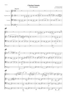 吹奏楽楽譜「クラリネットとバンドのためのソナタ」 クラリネット・ソナタ・Op.167（カミーユ・サン＝サーンス